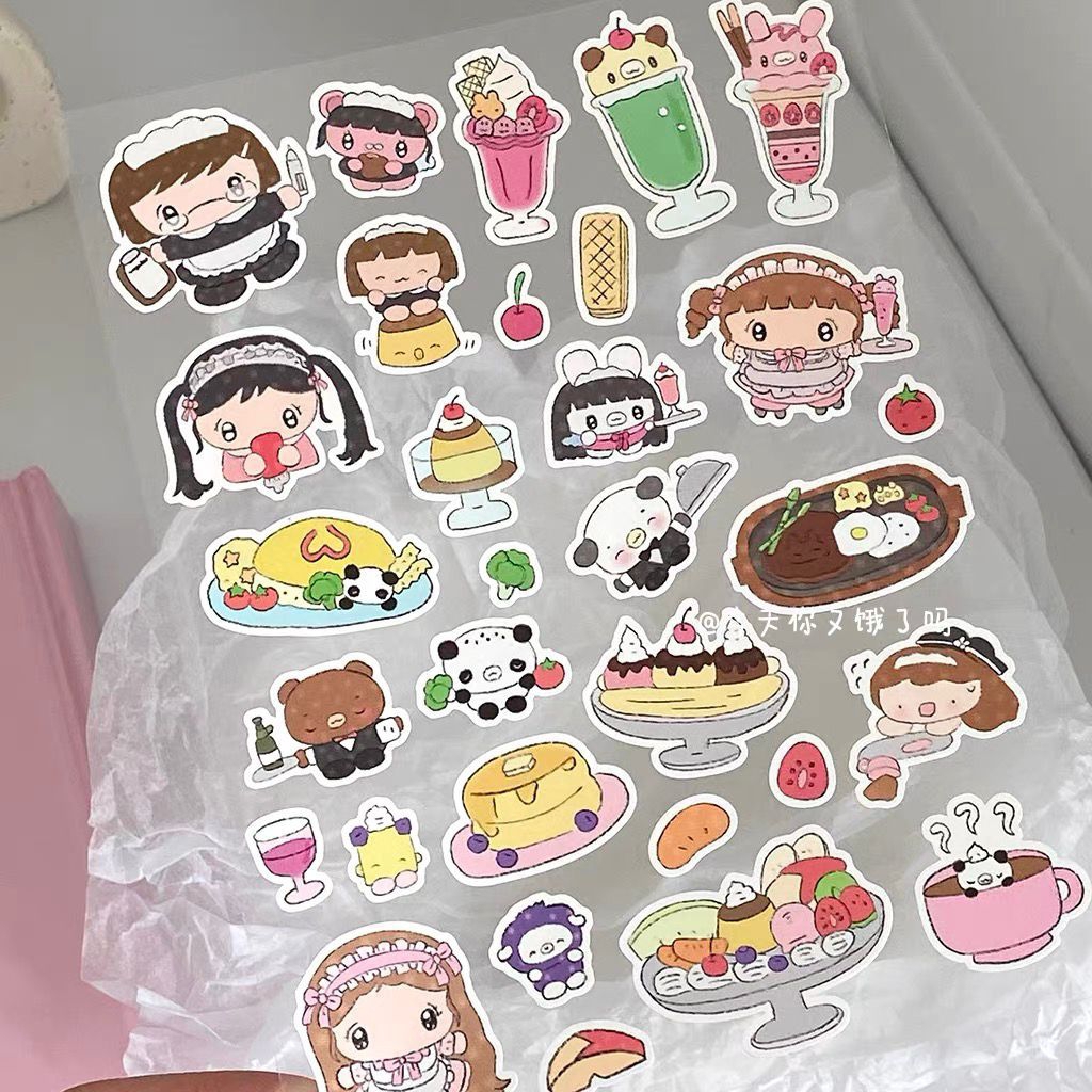 

[ STERY ] Stiker buku catatan roti pencuci mulut Korea Ilustrasi Instagram Guka mengejar bintang