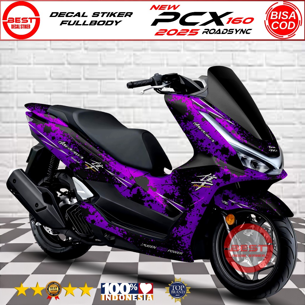 Honda PCX 160 2025 Decal Stiker Fullbody Desain Hayabusa Racing / Variasi Stiker PCX 160 Roadsync