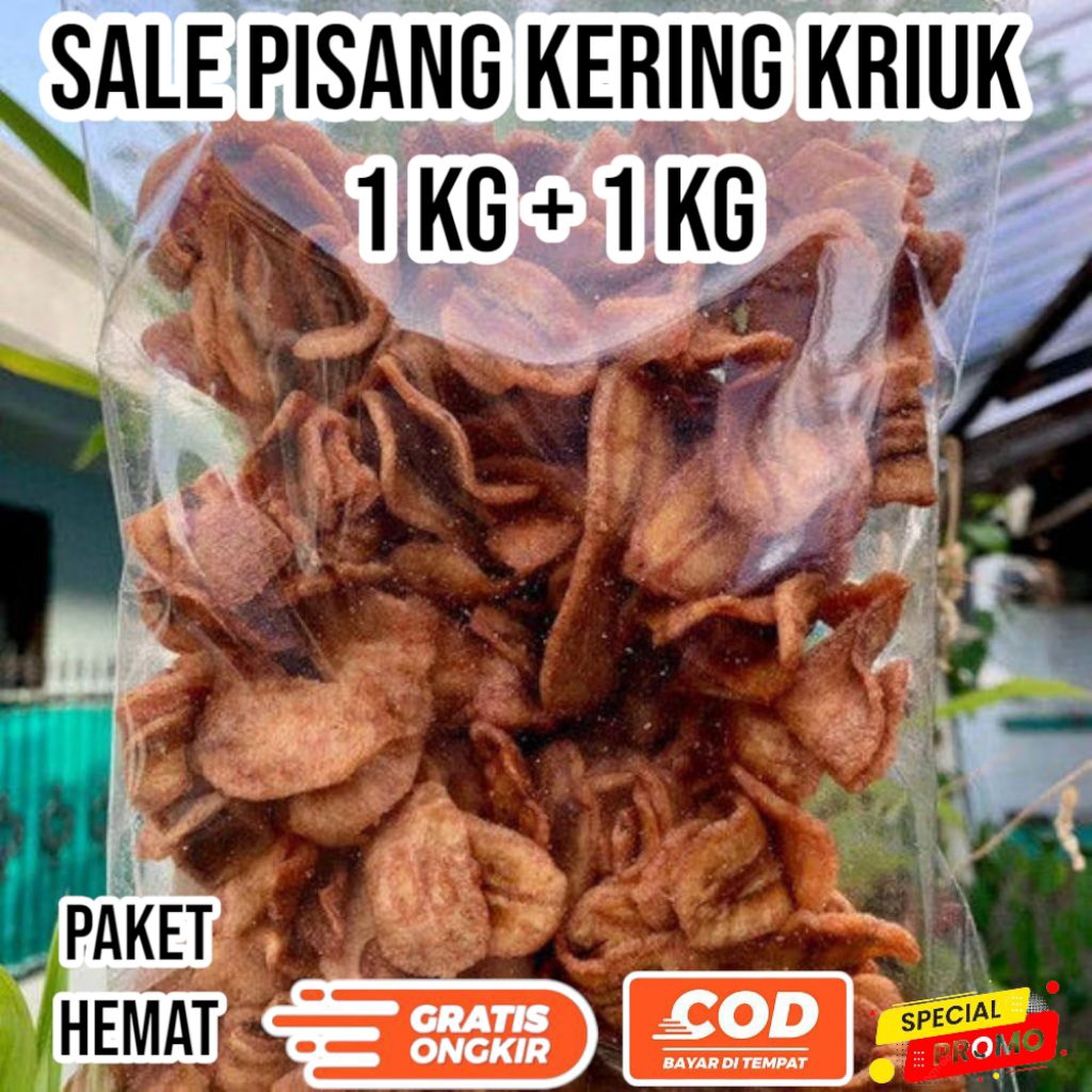 

PAKET HEMAT BUNDLE sale pisang kering kriuk 1kg + 1kg lebih murah