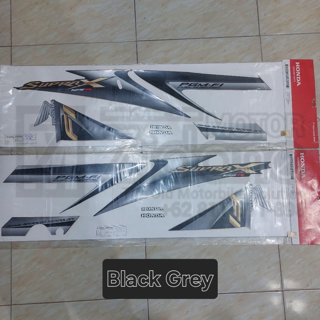 graphic grafik striping stiker assy full set body bodi komplit supra x 125 x125 pgm f1 2011 black hi