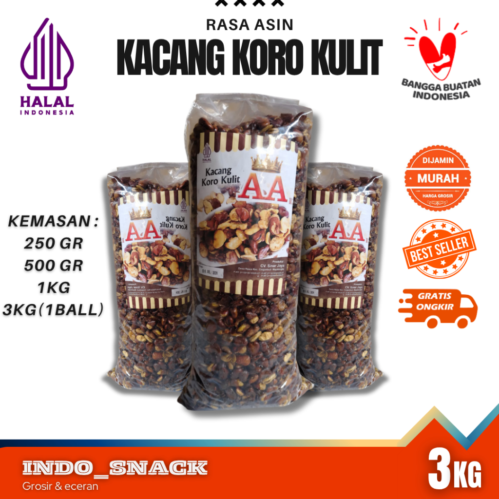 

Kacang Koro Kulit Asin Gurih 3kg(1ball) TERMURAH