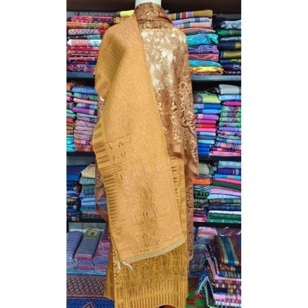 songket Tumtuman tanpa sambung kristal kain songket mewah