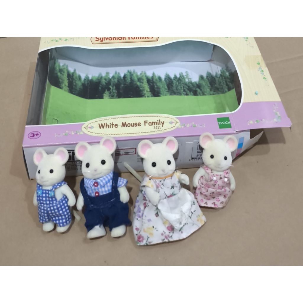 Sylvanian Families White Mouse Families preloved