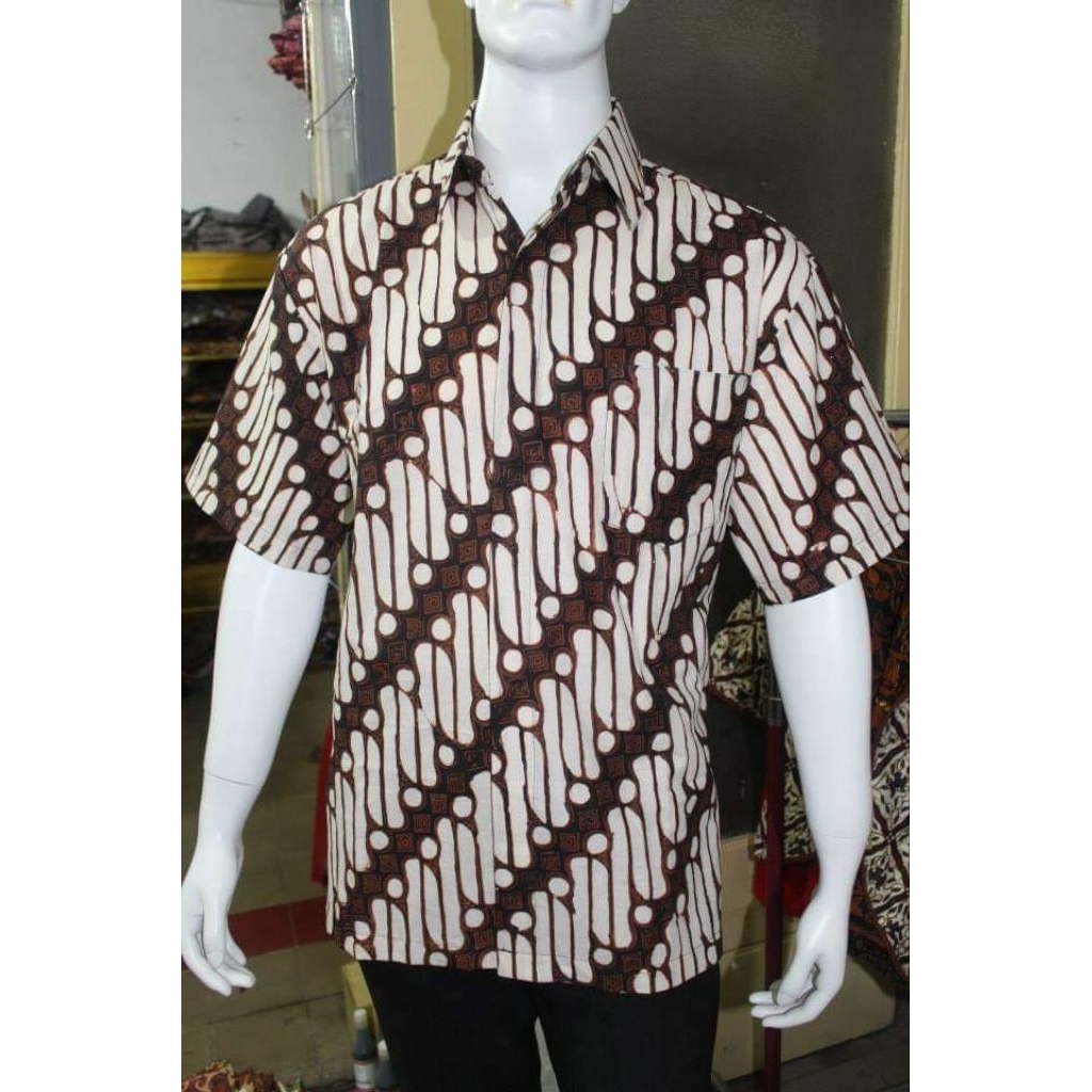 Kemeja pria parang barong batik cap lengan pendek bisa po anak sampai dewasa