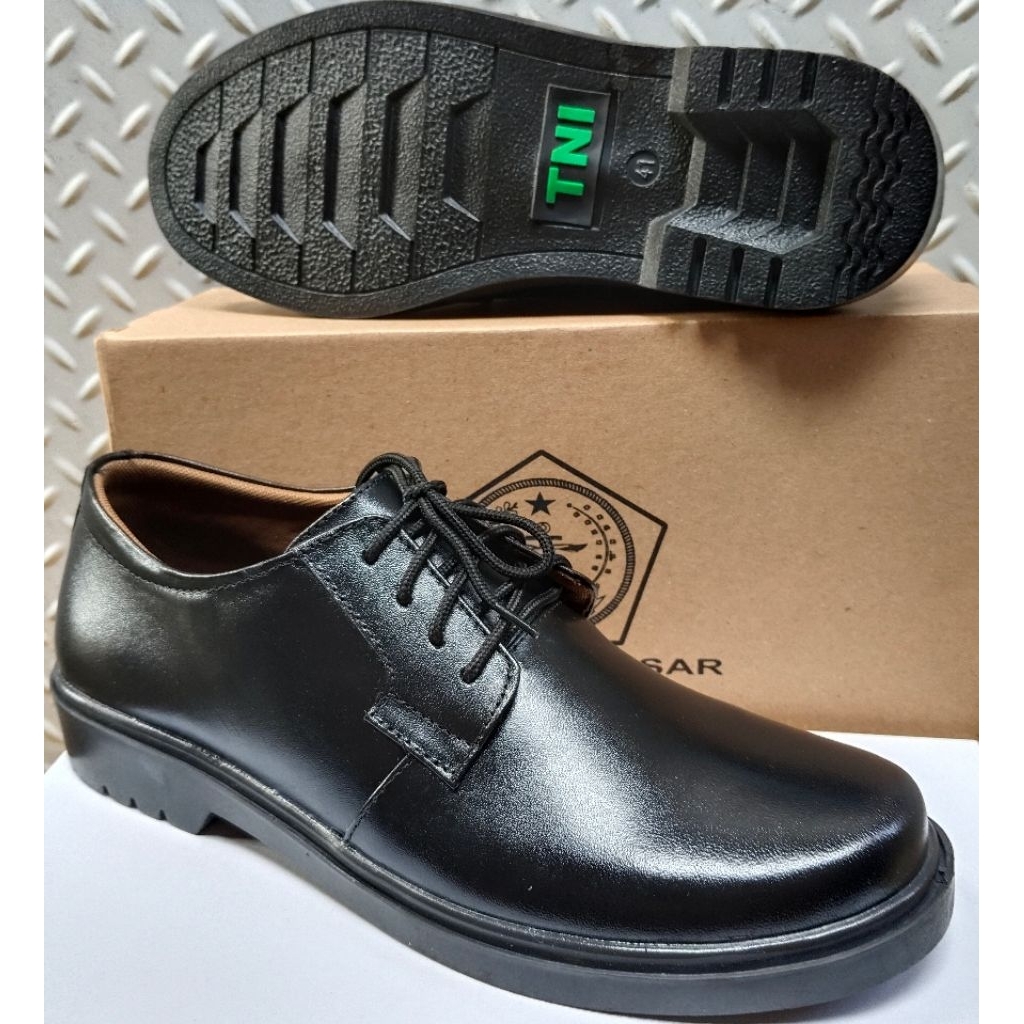 sepatu pdh polri sepatu pdh TNI sepatu pdh security pria kulit sapi asli