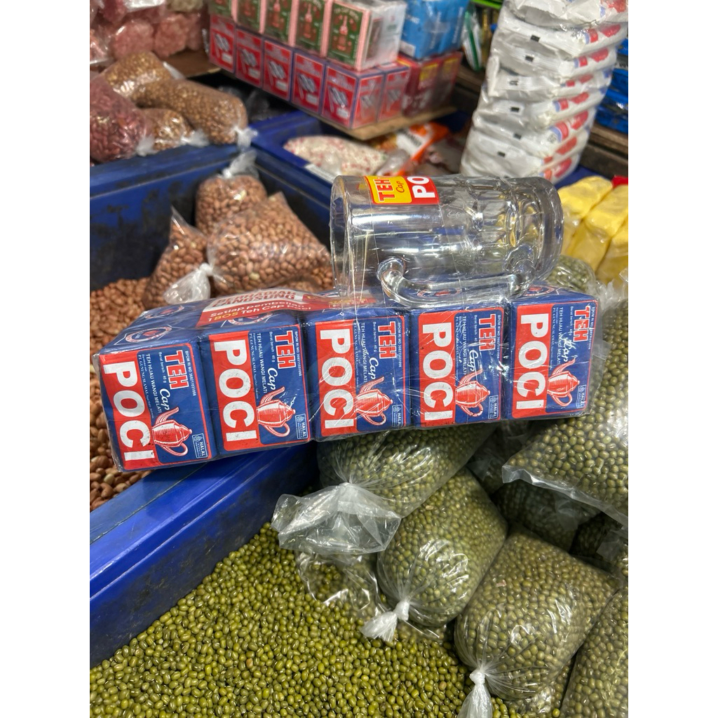 

Teh Hijau Wangi Melati Cap Poci isi 10 free Gelas 400gr