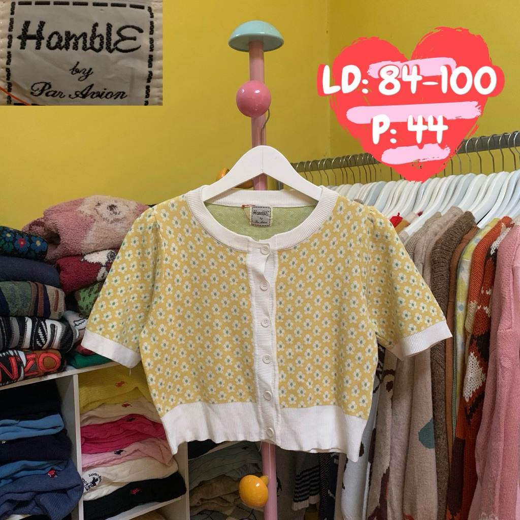 pendek rajut / knit kancing CROP part 1
