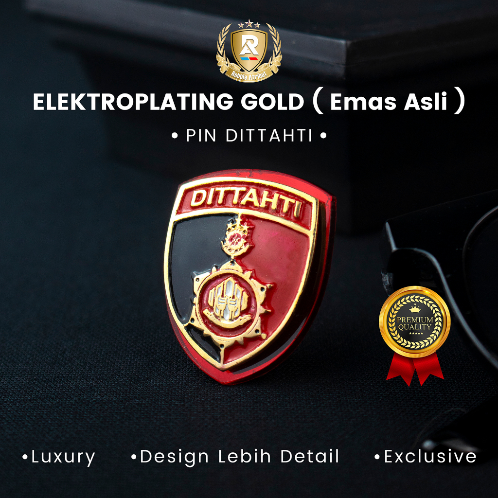 Pin Logo Tahti Polri Magnet Premium Kuningan