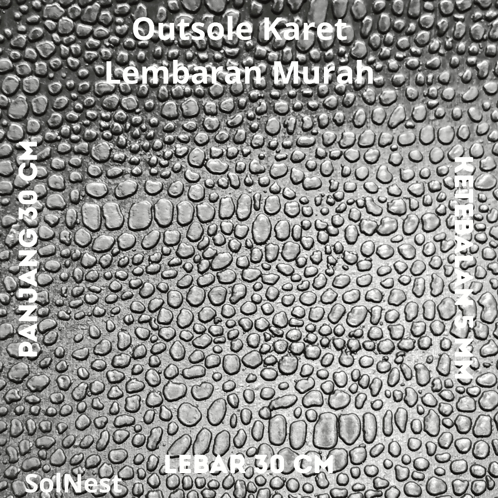 Outsole Sol sandal sepatu karet lembaran motif batu anti slip, anti regas , lentur dll