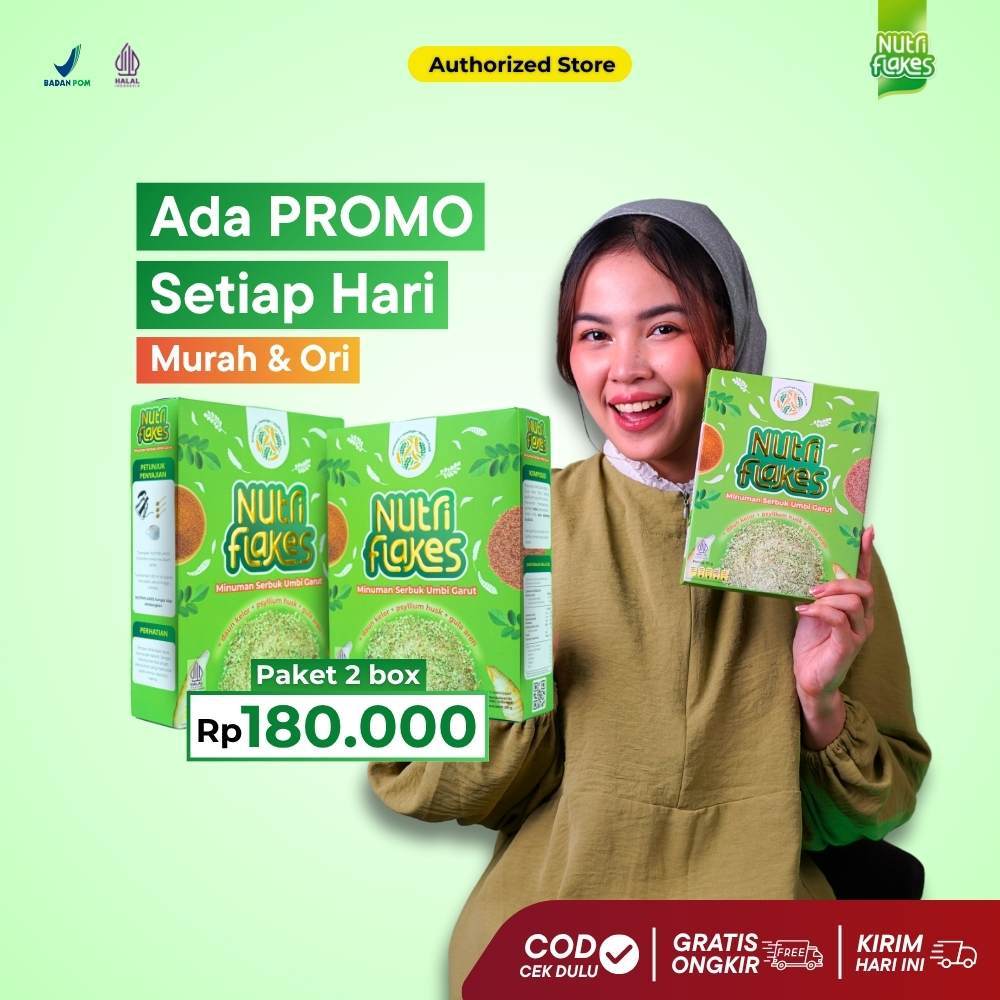 

Promo Nutriflakes Untuk Atasi Asam Lambung Bersertifikat BPOM & Halal MUI Paket 2 box