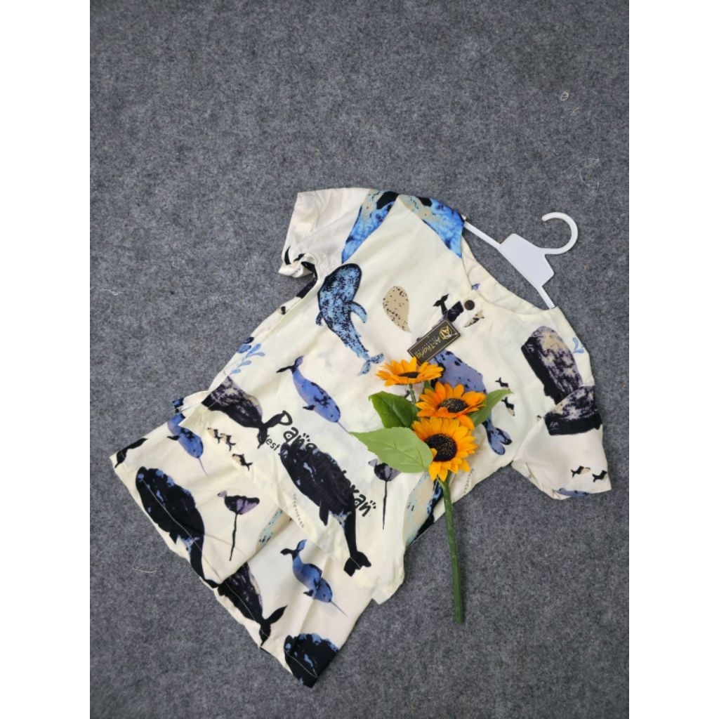 SETELAN OBLONG Karakter Ikan Paus/asli pangandaran Fashion