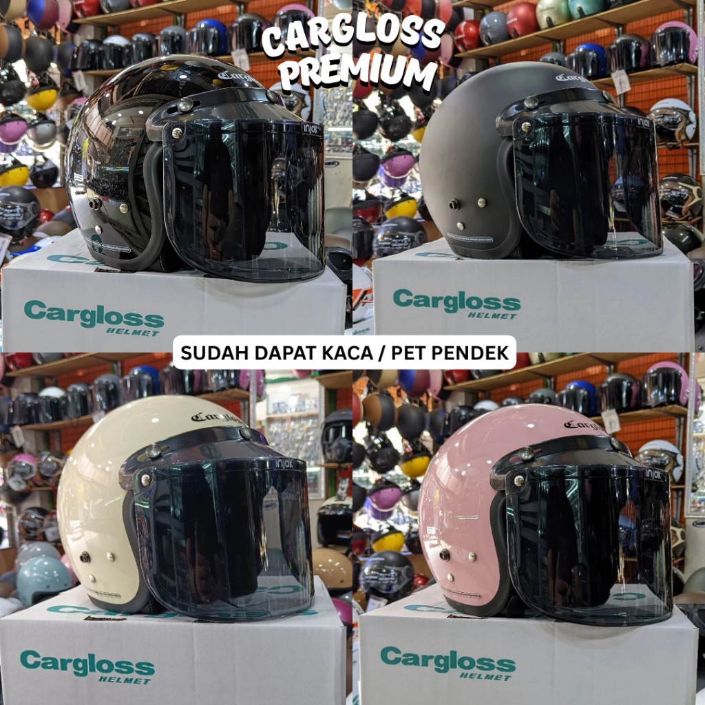 Helm Cargloss Premium Kaca Flat Datar Cembung