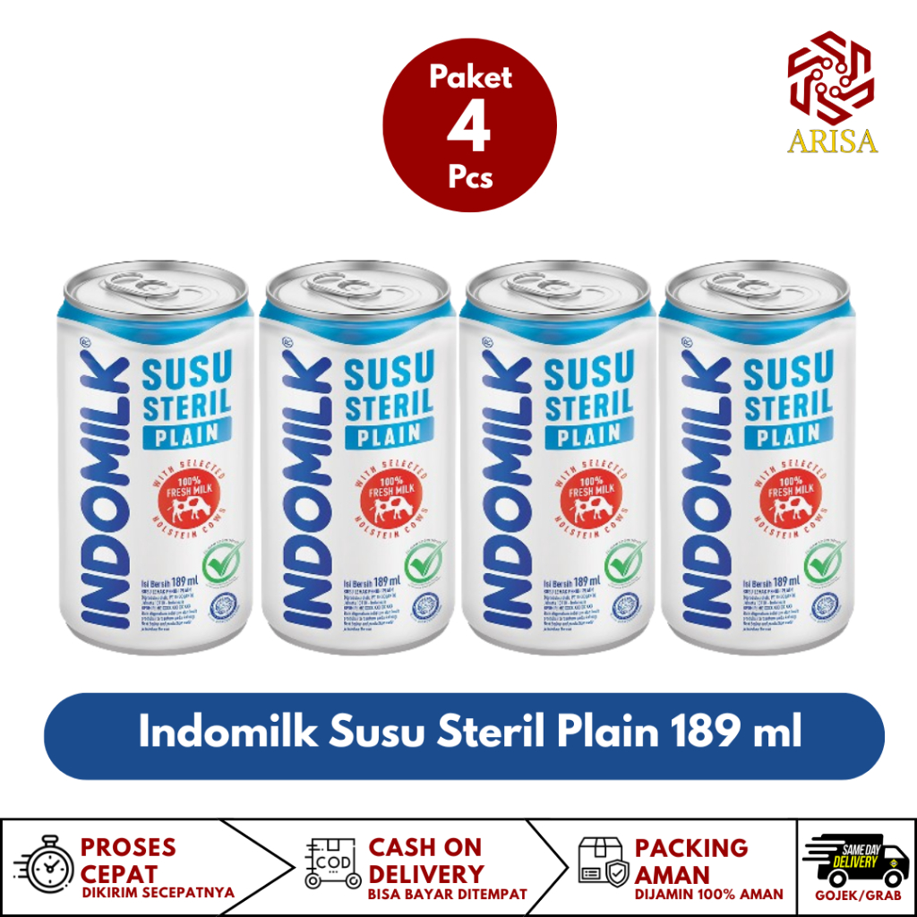 

Paket Quartet Indomilk Susu Steril Plain 189ml, Susu nya Riil Faedah nya Riil