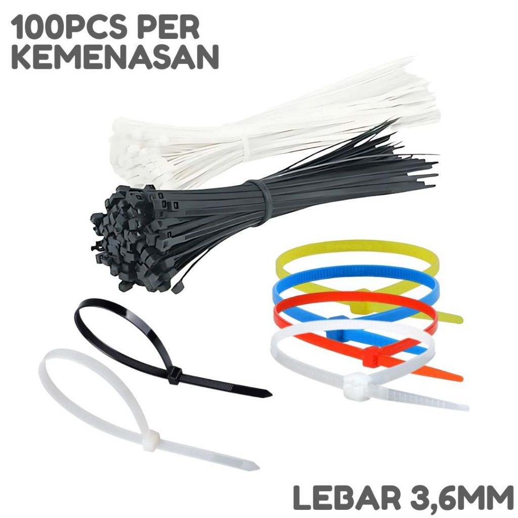 

KABEL TIES/ CABLE TIES /LEBAR 3,6mm /PANJANG 15,20,25,30 cm MEVAL
