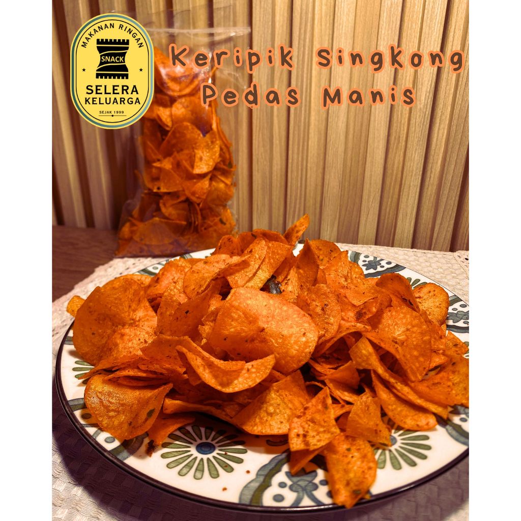 

KERIPIK SINGKONG / KERIPIK SANJAI BUMBU PEDAS MANIS KHAS SUMATRA BARAT | SNACK SELERA KELUARGA PEKANBARU