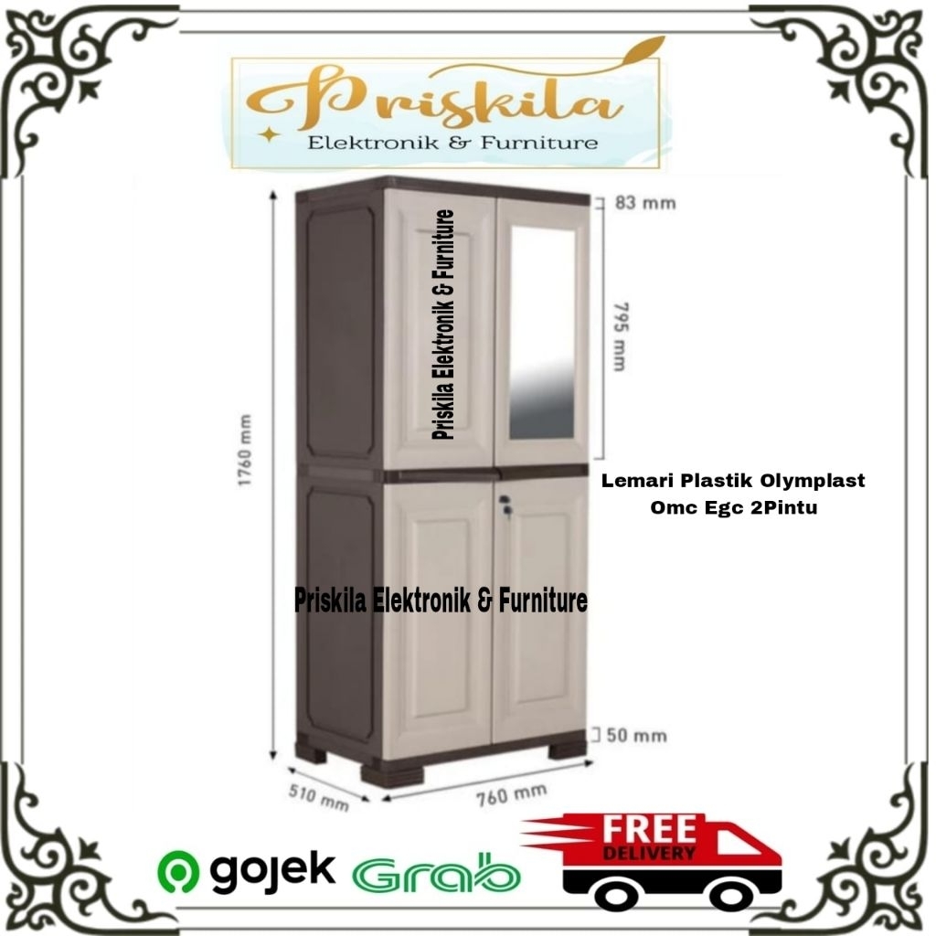 Lemari Pakaian Plastik 2 Pintu Olymplast OMC EGC OLYMPLAST Palembang | Toko Priskila Elektronik Furn