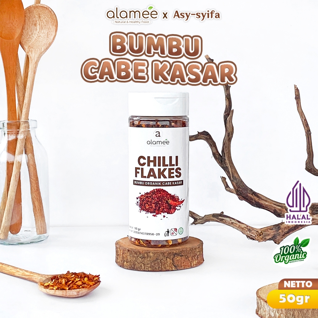

Cabe Bubuk Kasar Chilli Flakes Cabai Bumbu Dapur Masak Organik Rempah Rimpang Murni Seasoning 150g