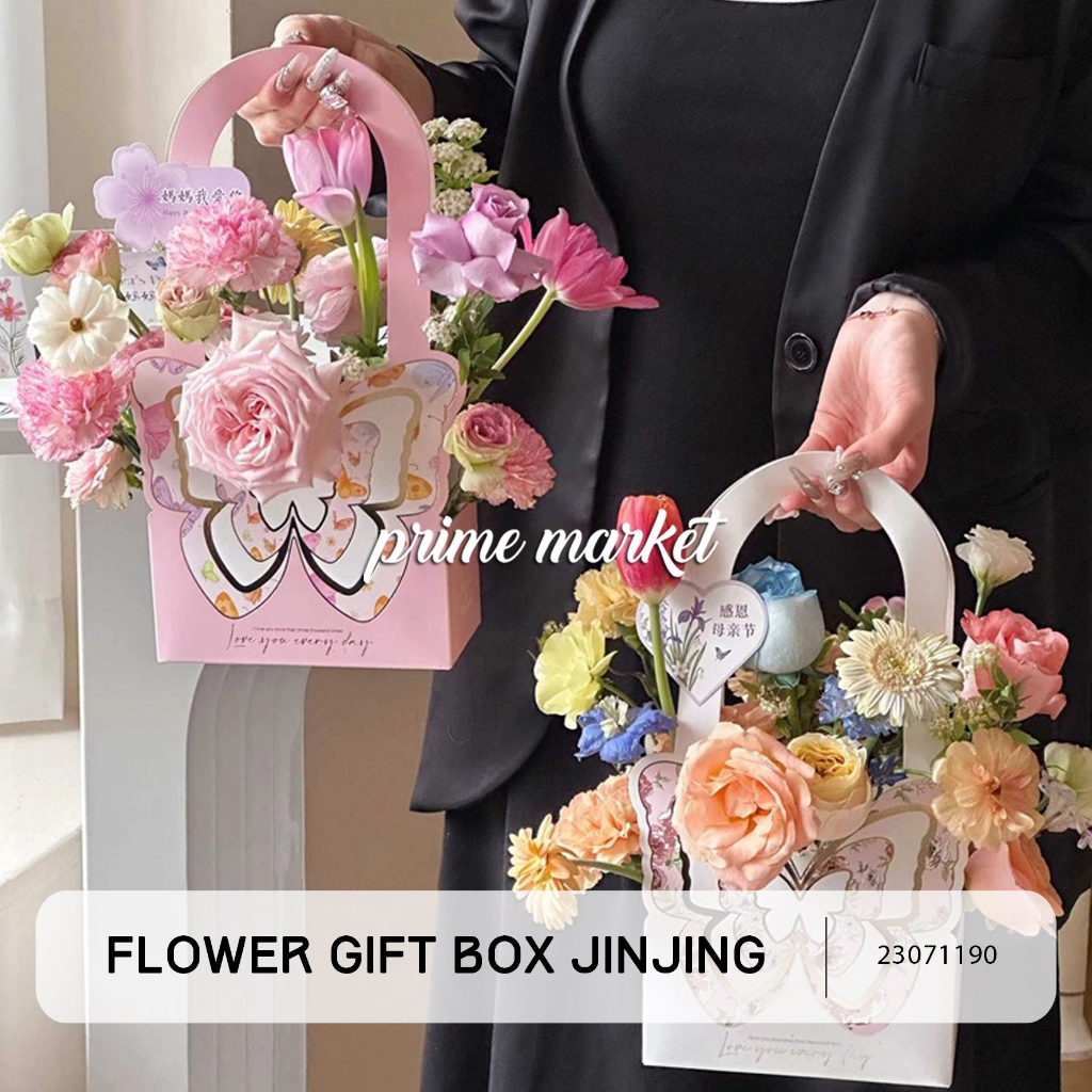 

Flower Gift Box Kotak Bunga Box Bunga Tenteng Handy Bag Florist Butterfly Tas Bunga (23071190)
