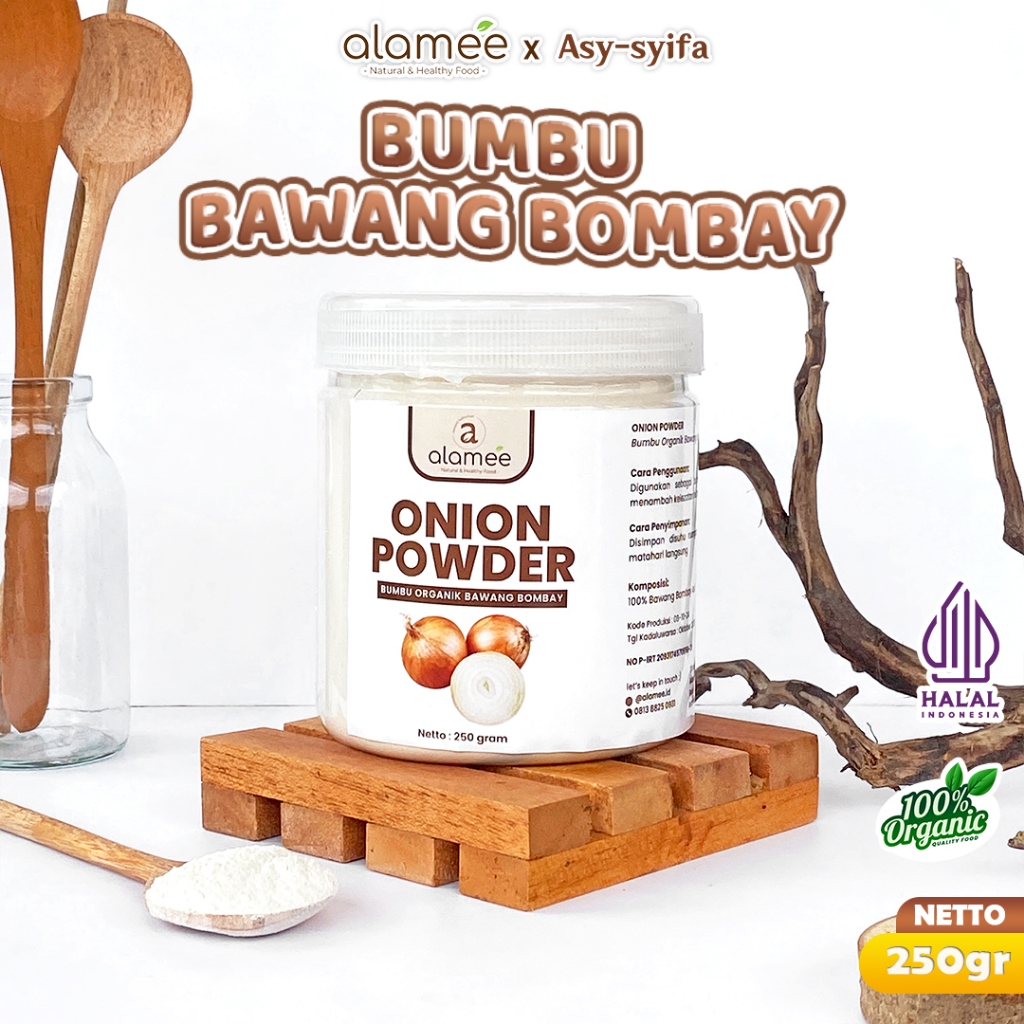 

Bawang Bombay Bubuk Onion Seasoning Powder Spice 250 Gr Bumbu Bombai Dapur Organik Kemasan Toples