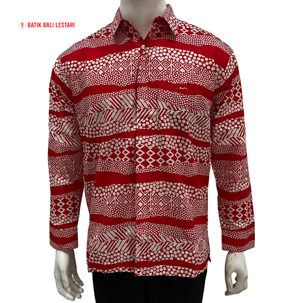 Batik Bali Lestari Kemeja Pria Katun Lengan Panjang (MEA22)