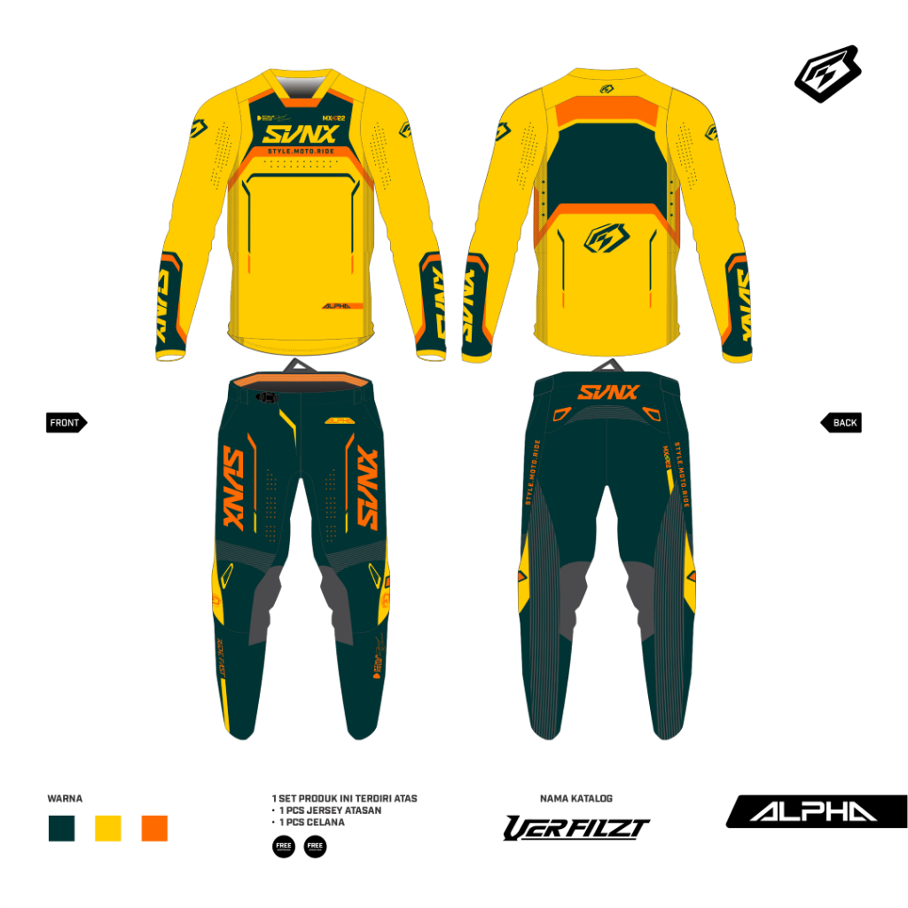 JERSEY MOTOCROSS ORIGINAL JERSEY TRAIL / MX GEARSET / JERSEY SET TYPE ALPHA - VERFILZT SERIES