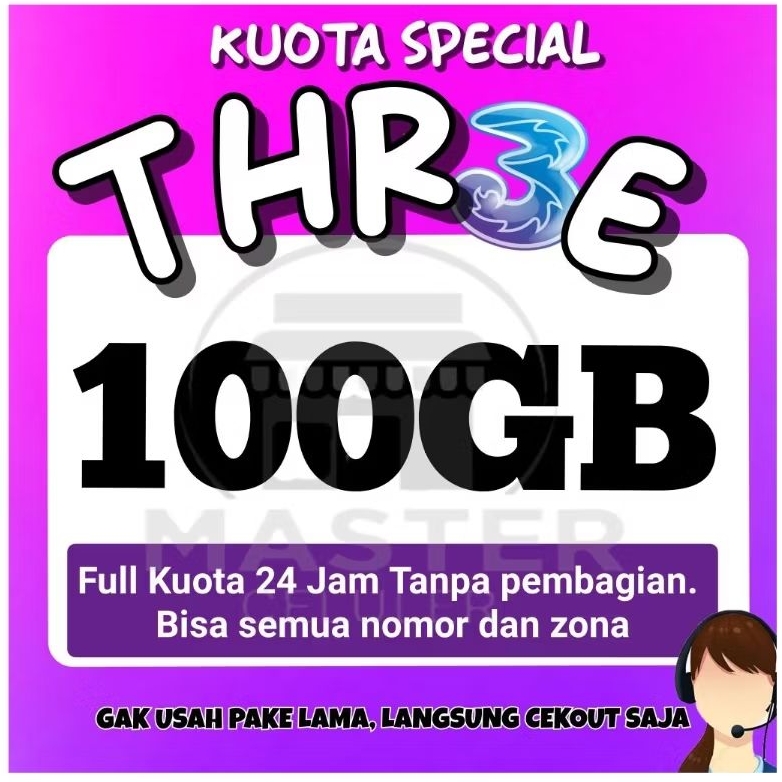 PAKET DATA KUOTA TRI MURAH 100GB