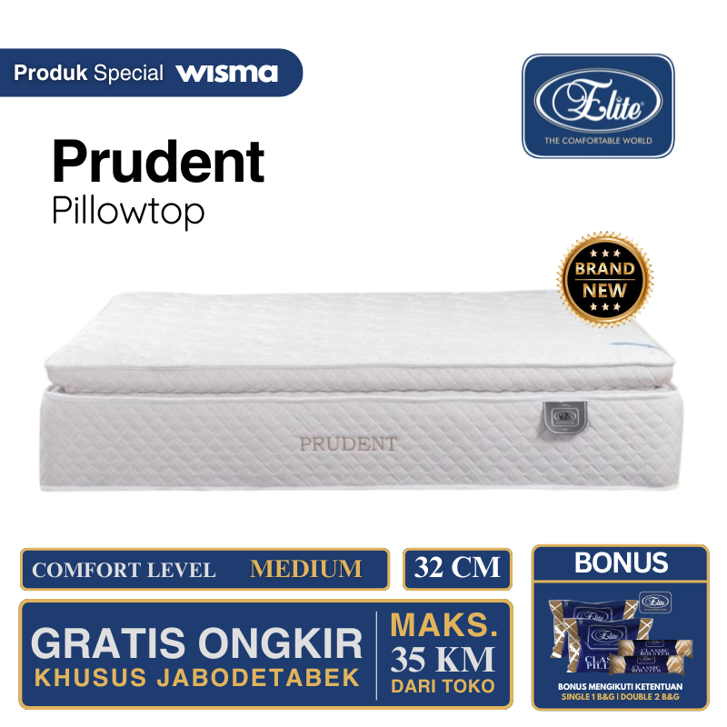Kasur Springbed Elite Prudent Pillowtop Latex [Kasur Saja] 120x200 160x200 180x200