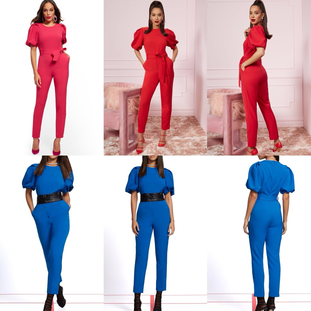 JUMPSUIT WANITA LENGAN PENDEK BALON CREW NECK J29