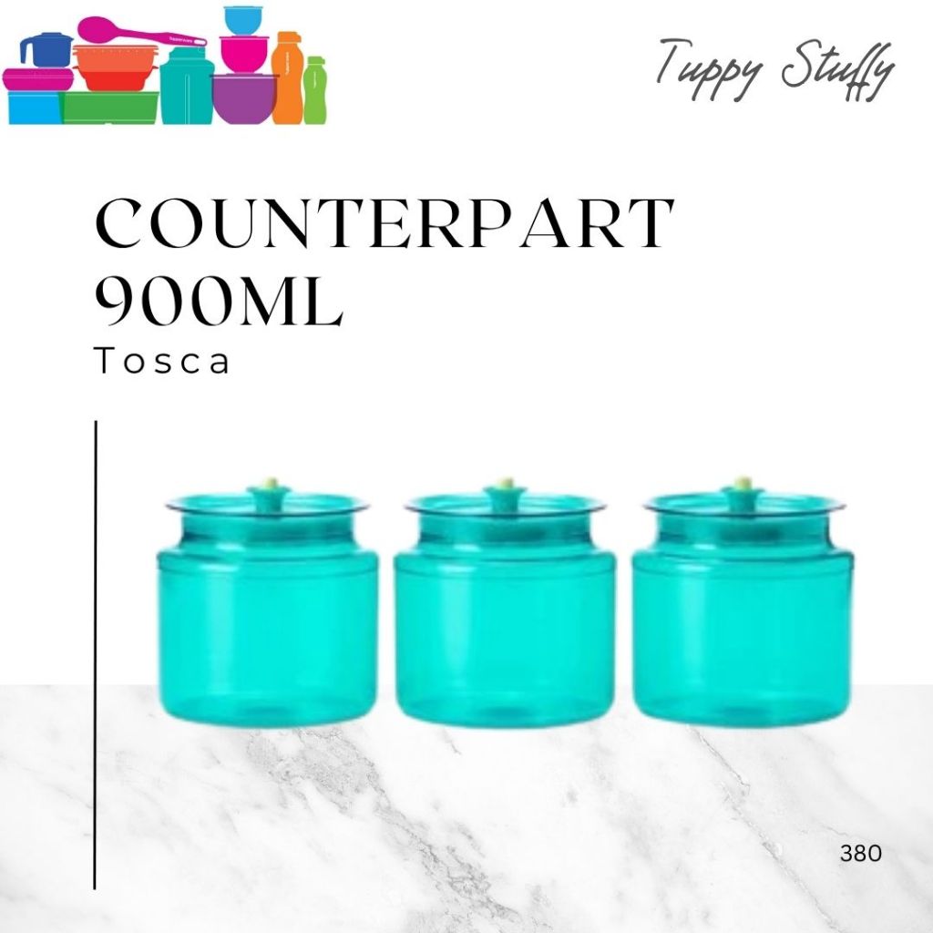 Tupperware Counterpart 900ml (3) - Hijau Tosca | Toples Kristal Mewah Malaysia