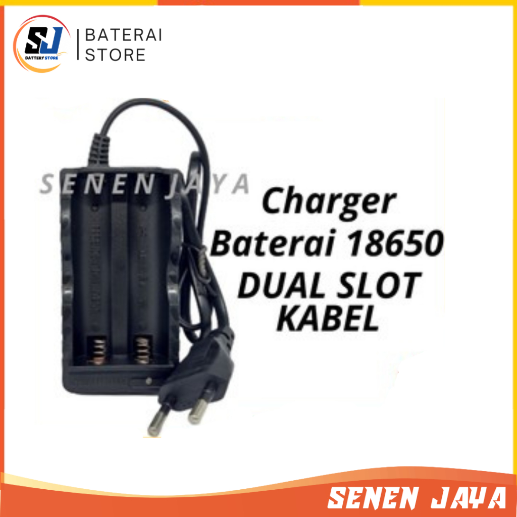 Charger Baterai 18650 DUAL Slot Kabel Charger Batre 18650  Charger Batre SENTER Batre VAPE