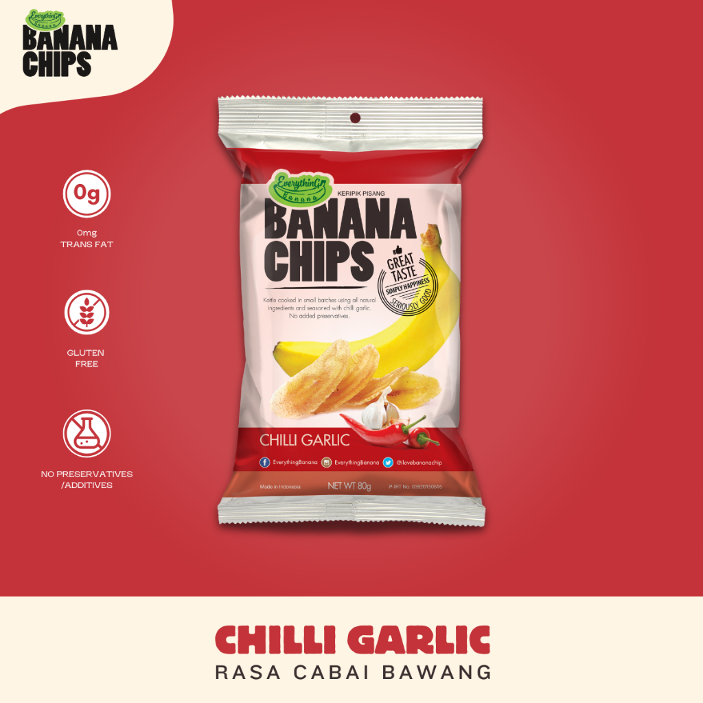 

Keripik Pisang Pedas Cabai Bawang | Everything Banana Chips Chilli Garlic | Camilan Sehat