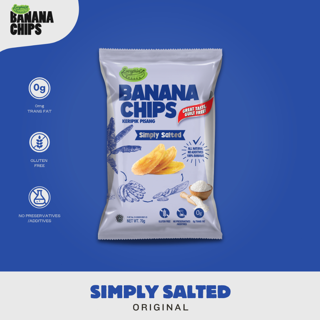 

Keripik Pisang Asin Original Everything Banana Chips | Banana Chips Simply Salted | Snack Sehat