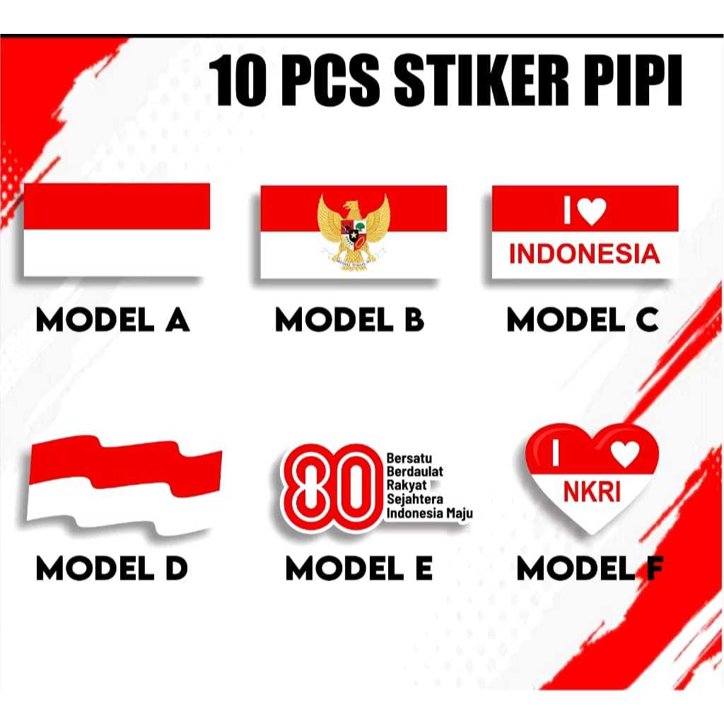 

10 PCS STIKER PIPI HUT KEMERDEKAAN INDONESIA - ANAK / DEWASA