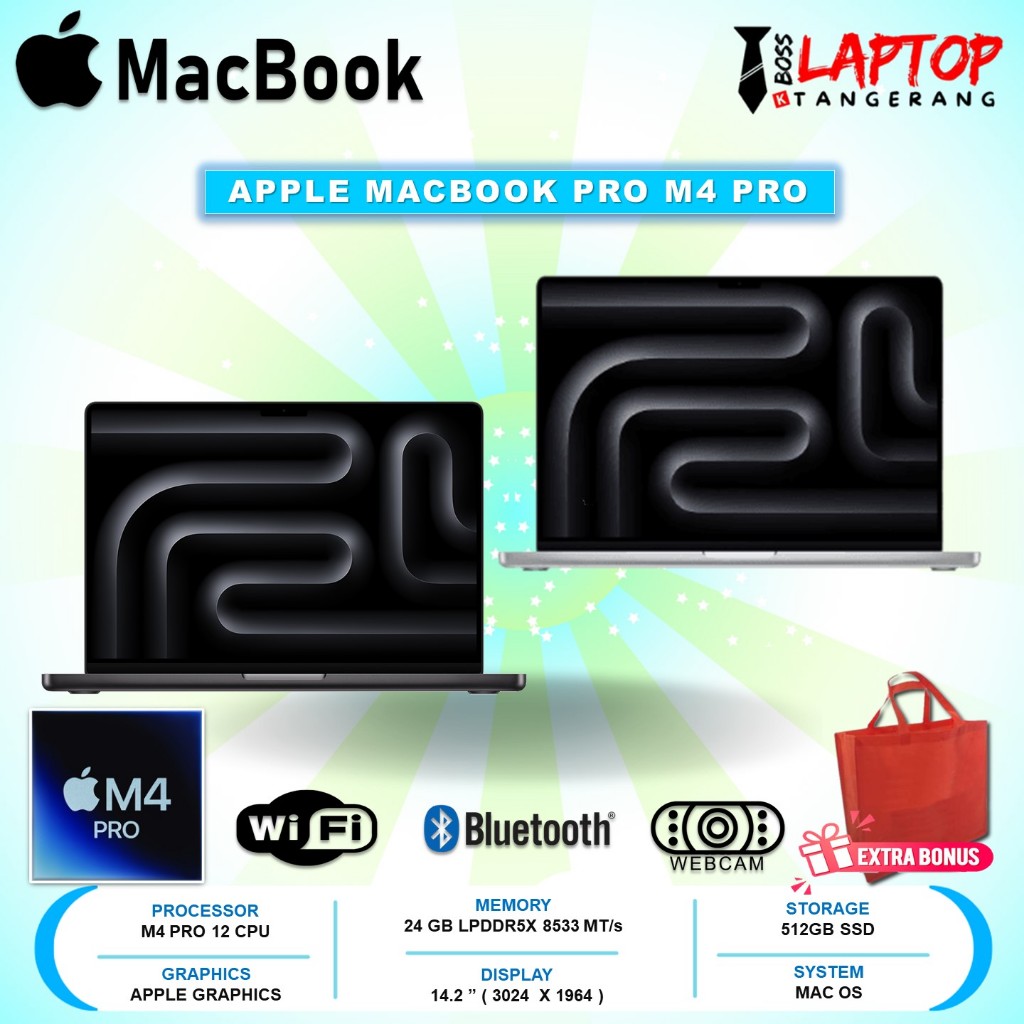 Apple Macbook Pro M4 Pro Ram 24Gb Storage 512Gb 14.2 inch Mac OS