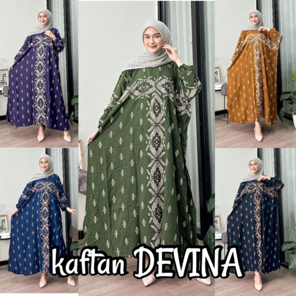 Kaftan Motip Devina Bahan Rayon Super Jumbo Ld 160cm Baju Muslim Kekinian