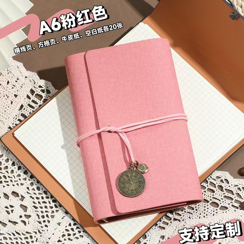 

BUKU - NOTEBOOK - BINDER - Binder A6 sudah dapat isi kertas refill 80 lembar Putih Polos , vintage retro time trifold binder lipat diy journaling scrapbook cover kain Canvas