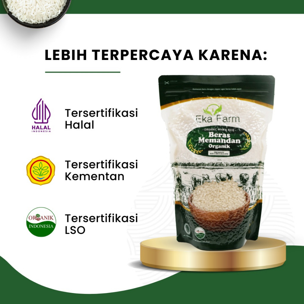 

Eka Farm - Beras Pandan Wangi Memandan Organik Kemasan Vakum 1kg