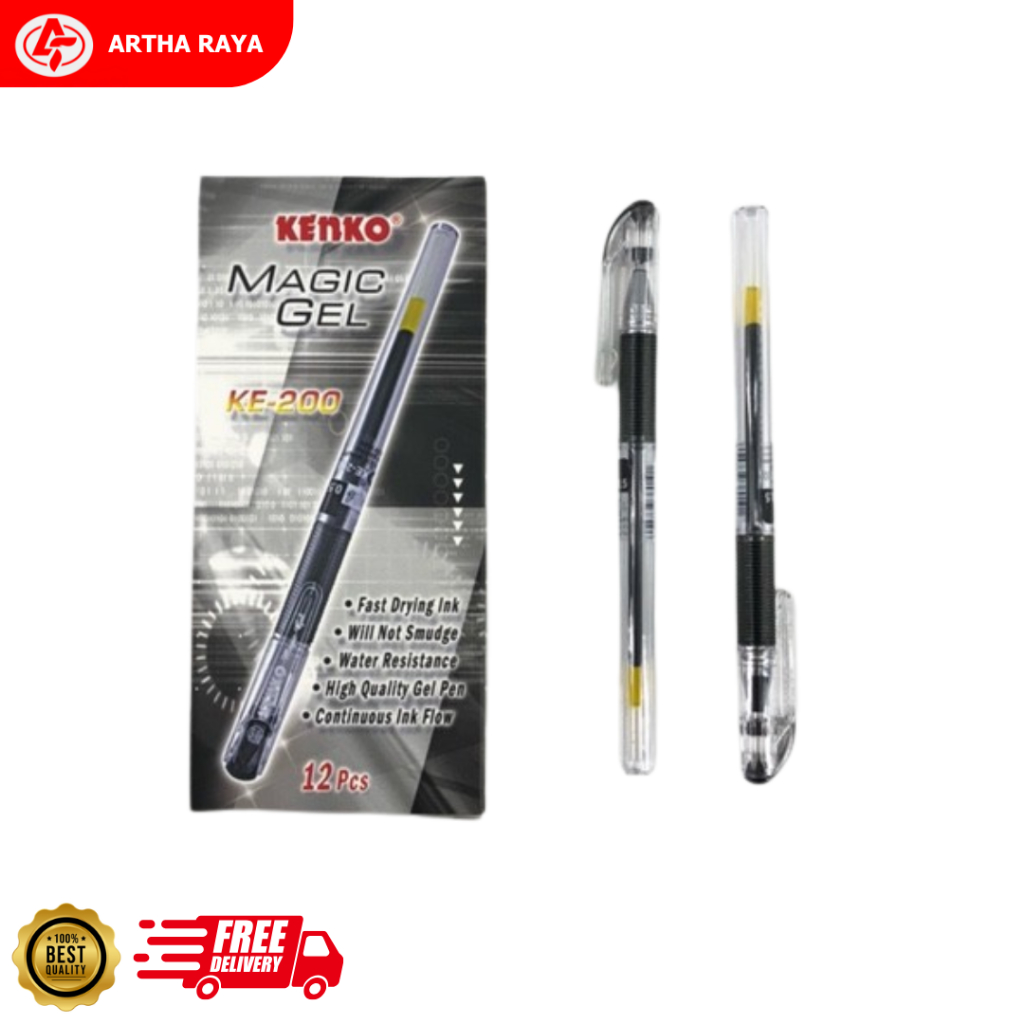 

Pena Pulpen Gel Pen KENKO Magic Gel KE-200 [Isi 12]