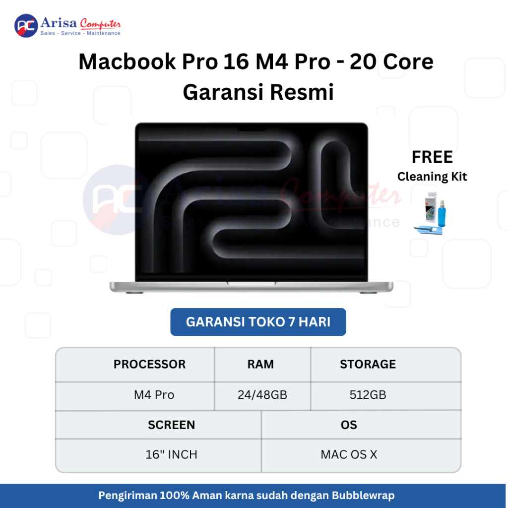 Apple Macbook Pro M4 Pro 16 24/48 GB 512 GB - Garansi Resmi
