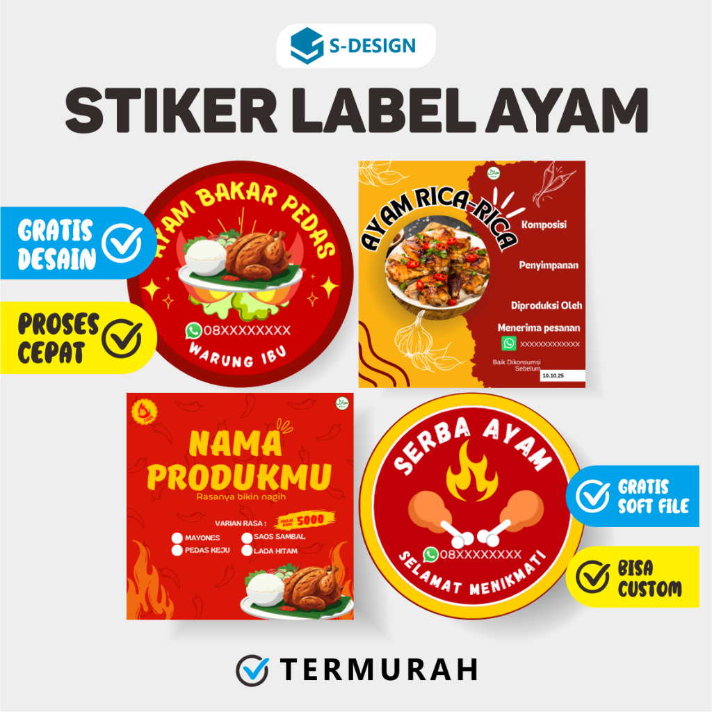 

STIKER LABEL AYAM TERBAIK SDESAIN / STIKER / LABEL / AYAM / STIKER LABEL AYAM / AYAM BAKAR / CUSTOM