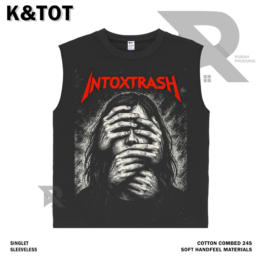 KAOS BAJU SINGLET INTOXTRASH | BAND METAL MUSIK ROCK | T-SHIRT SINGLET HITAM STYLE Y2K VINTAGE BOOTL