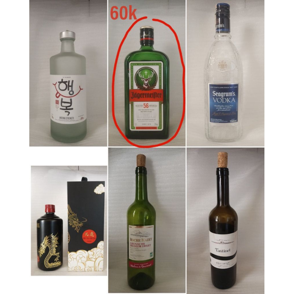 botol bekas minuman impor