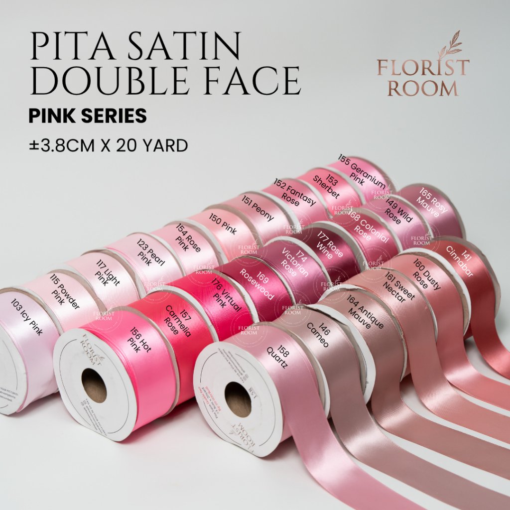 

Pita satin Double Face ±3.8cm x 20 Yard - Satin Ribbon Double Side - Pita Kain Premium - Hampers Kado