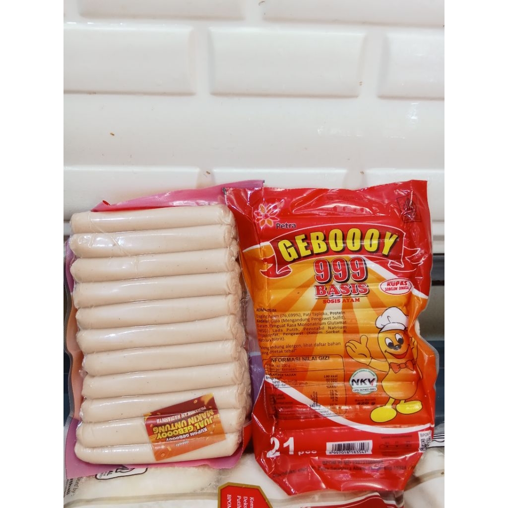 

Sosis geboy, sosis ayam sosis putih isi 21 pcs 420 g