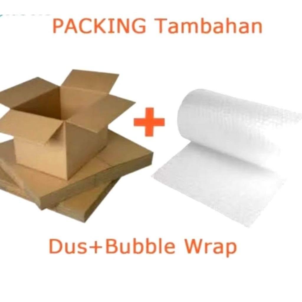

Bubble wrap dan Dus extra untuk packing lebih aman