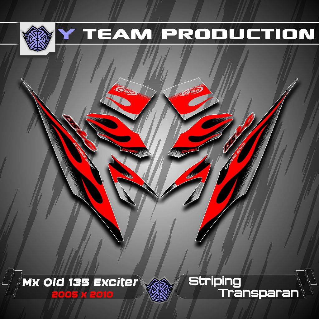 Striping Uv Transparan X11Jupiter Mx Lama 135 Striping Transparan Mx Old /Striping Mx Old Transparan