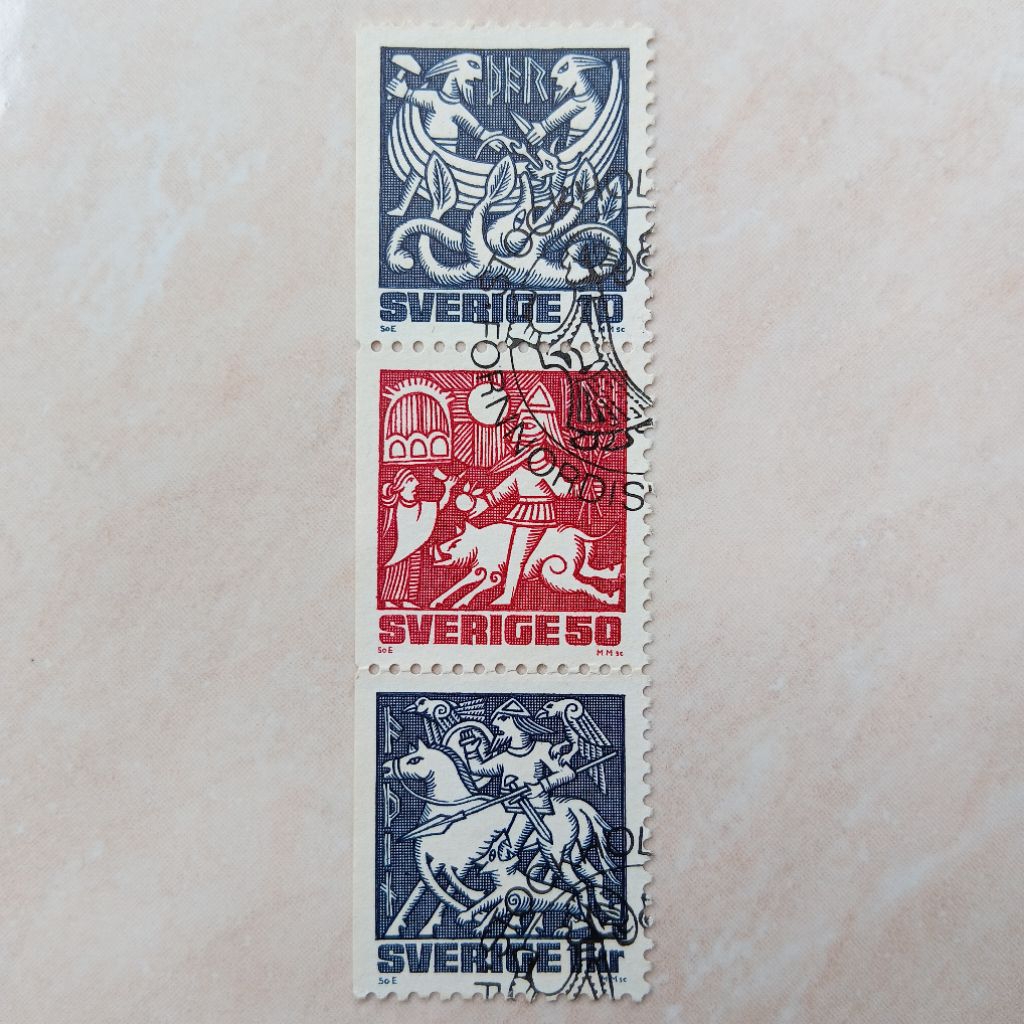 

Perangko Prangko Jadul Swedia Sverige Sweden Seri Mythology 1981 3 Pcs - YN2674