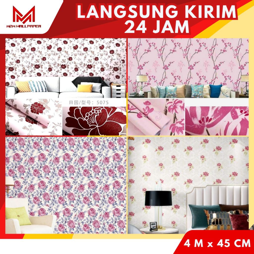 Wallpaper Dinding Aesthetic Wallpaper Dinding Kamar Cewek Sticker Dinding Bunga Wallpaper Dinding Ru
