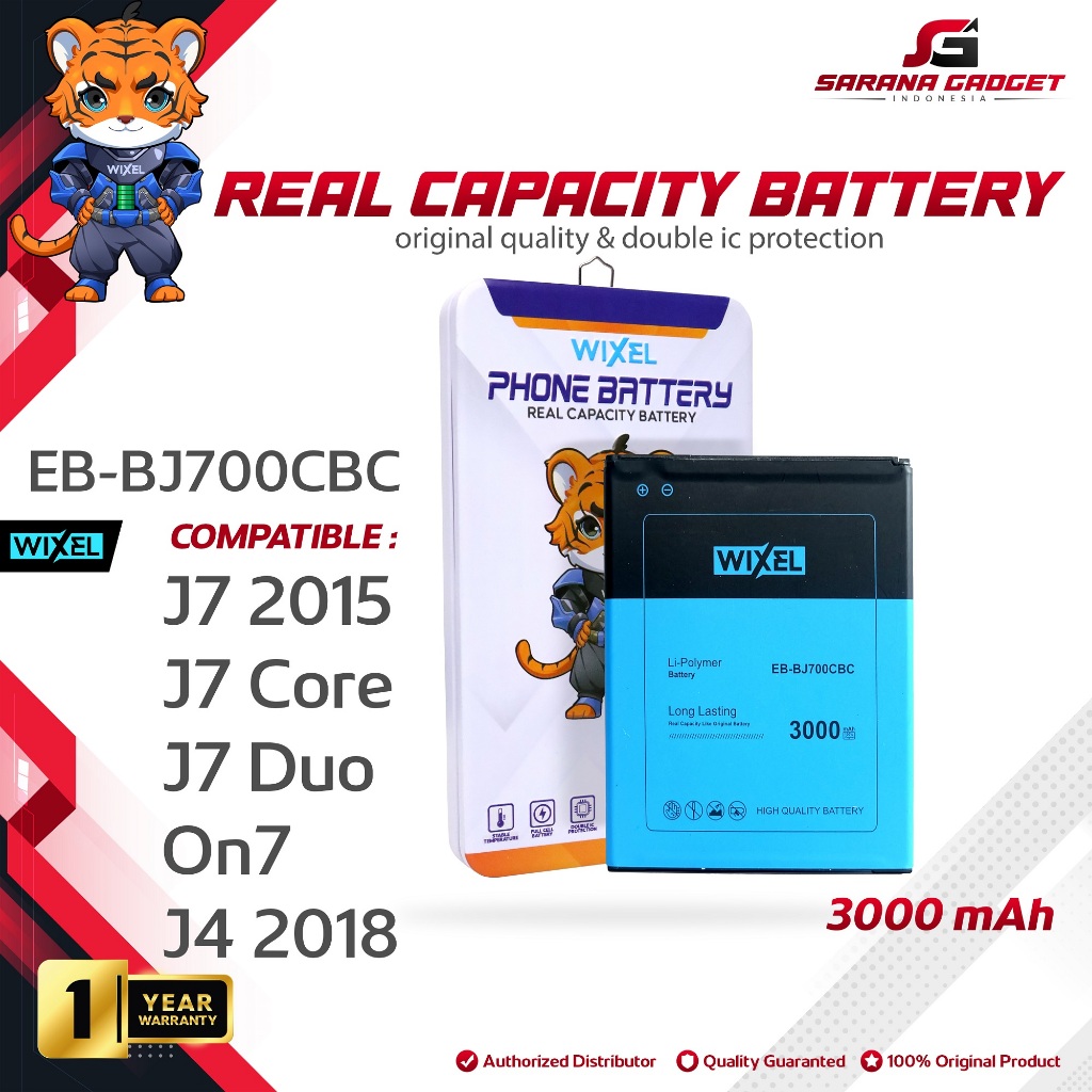 WIXEL ORIGINAL Baterai Samsung Galaxy J7 2015 J7 Core J701 Duo J4 J400 2018 On7 J700 J700F J720 Doub