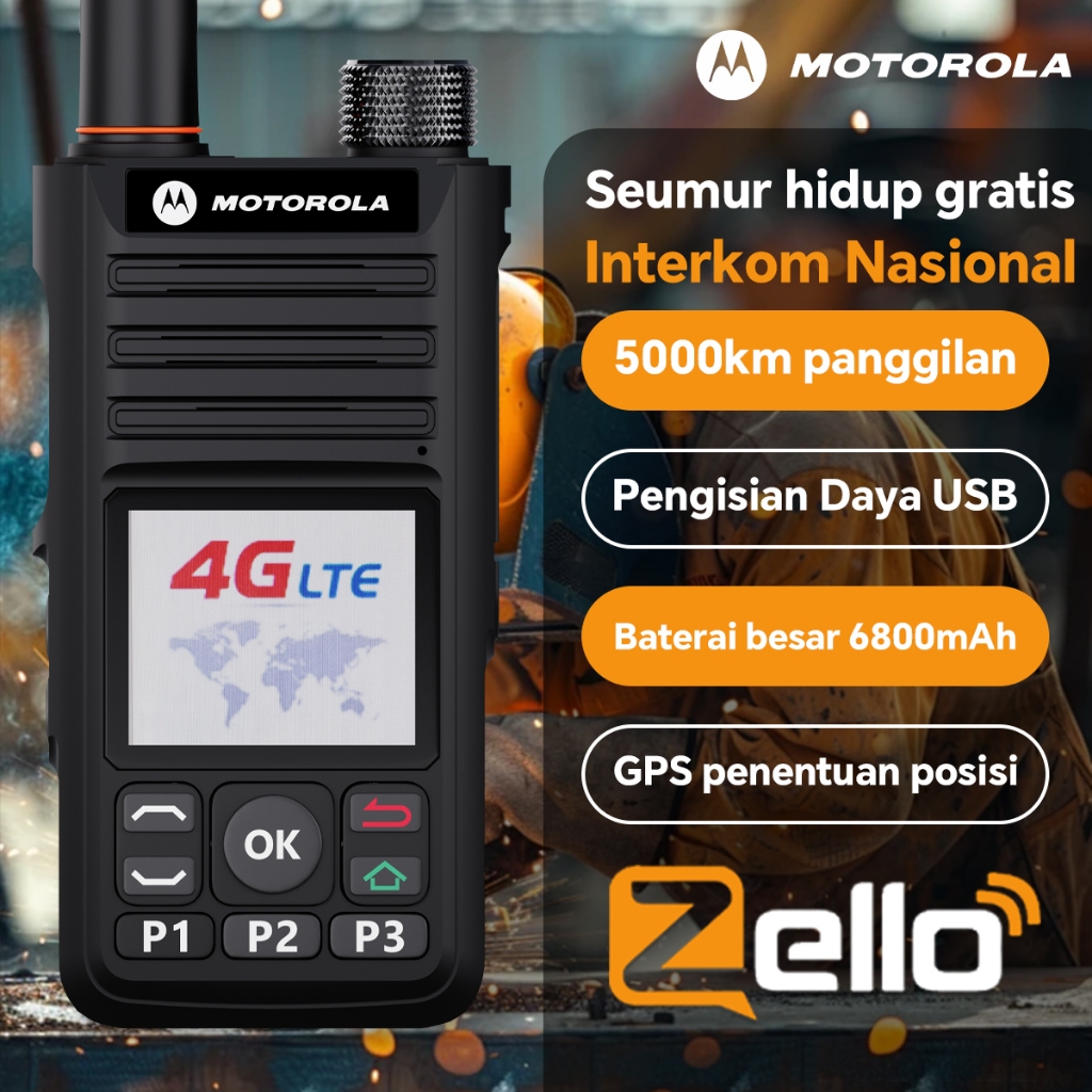Zello HT Motorola B7 Walkie Talkie Radio Walkie talkie jarak jauh 5000KM Walkie talkie Two Way Radio